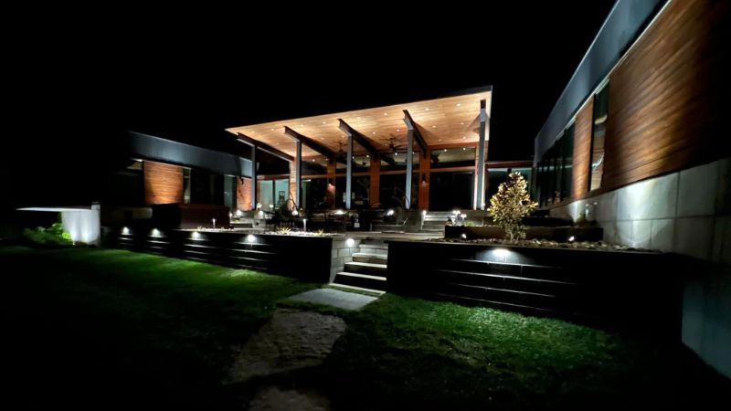 landscape lighting installation