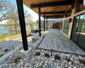 Outdoor living space built by Hunter Lawn and Landscape